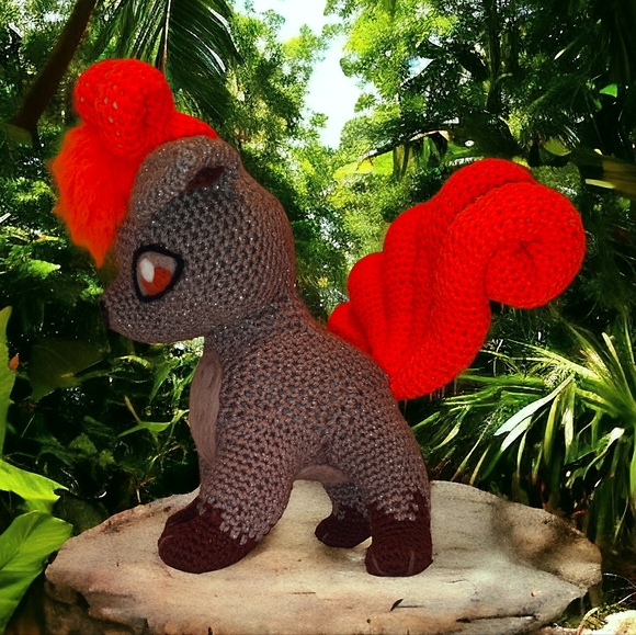 Handmade Crochet Amigurumi Pokemon Kanto Vulpix Stuffed Animal Toy - Picture 4 of 14